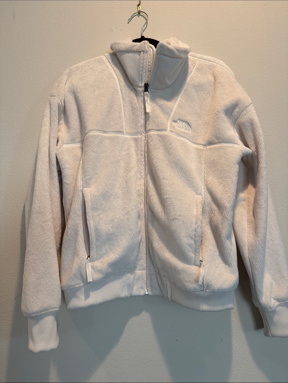 The North Face Soft Cream Plush Zip-Up Puffer Jacket